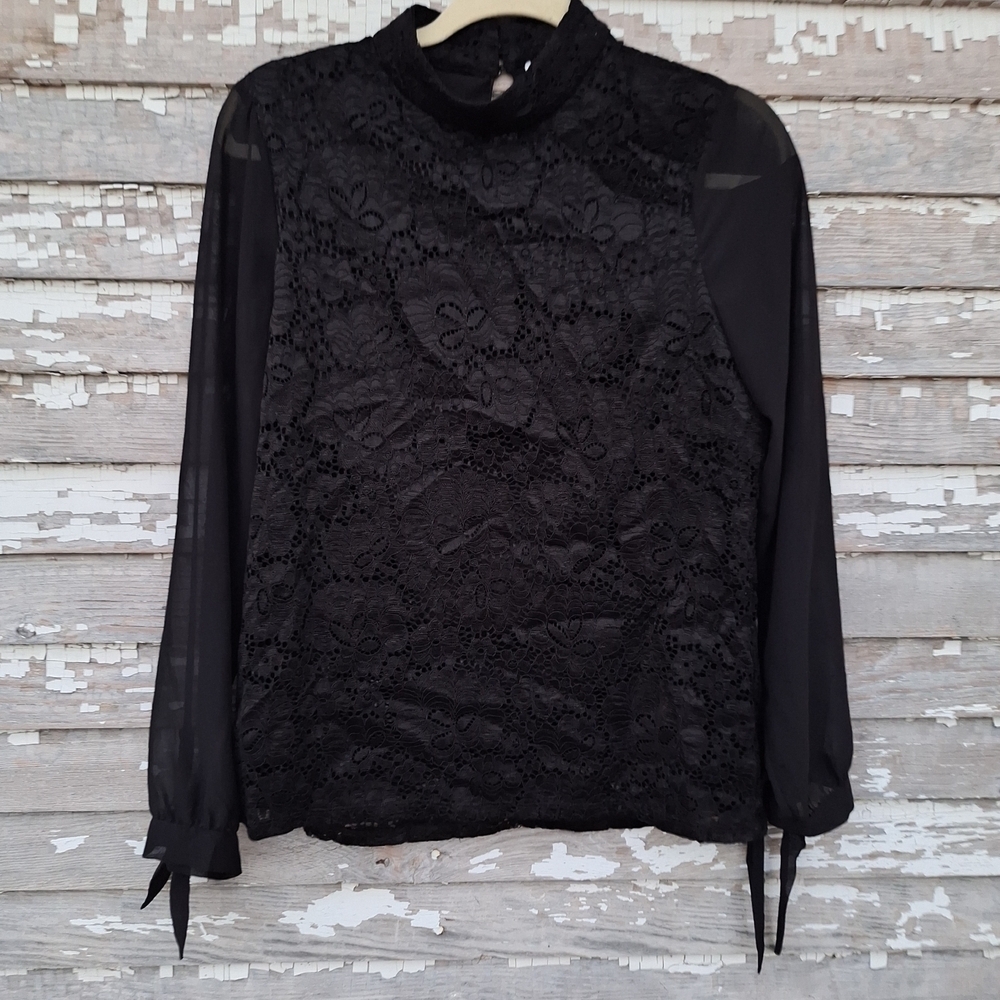 Rose & Olive Black Lace Blouse